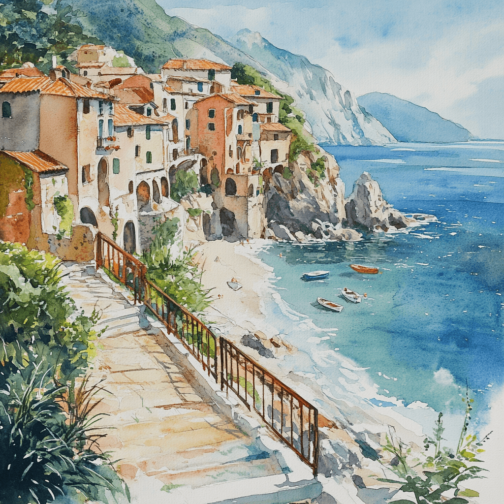 Italian coastal landscape, founding image of Lacrime Di Luna